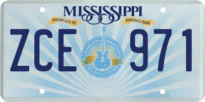 MS license plate ZCE971
