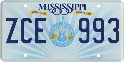 MS license plate ZCE993