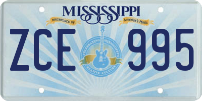 MS license plate ZCE995