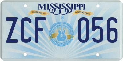 MS license plate ZCF056