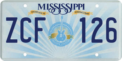 MS license plate ZCF126