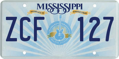 MS license plate ZCF127