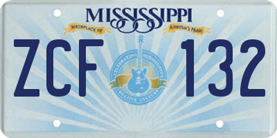 MS license plate ZCF132