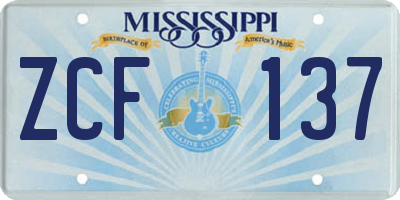 MS license plate ZCF137