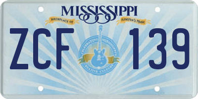 MS license plate ZCF139