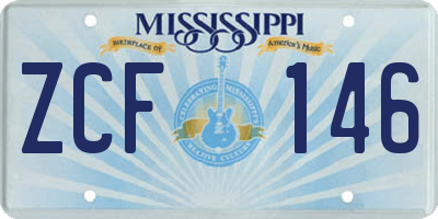 MS license plate ZCF146