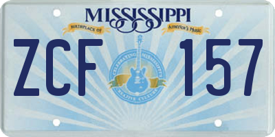 MS license plate ZCF157