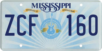 MS license plate ZCF160