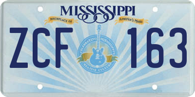 MS license plate ZCF163
