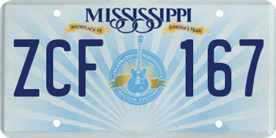 MS license plate ZCF167