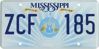 MS license plate ZCF185
