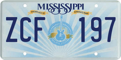 MS license plate ZCF197