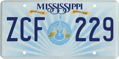 MS license plate ZCF229