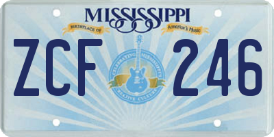 MS license plate ZCF246