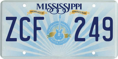 MS license plate ZCF249