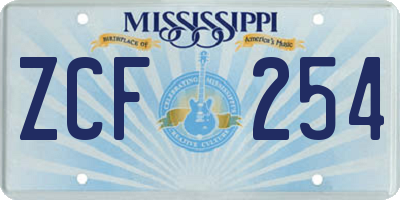 MS license plate ZCF254