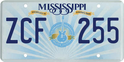 MS license plate ZCF255