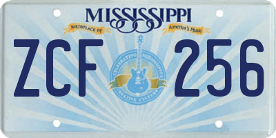 MS license plate ZCF256