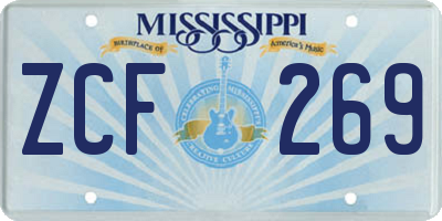 MS license plate ZCF269