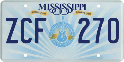 MS license plate ZCF270