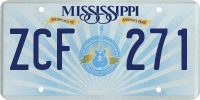 MS license plate ZCF271
