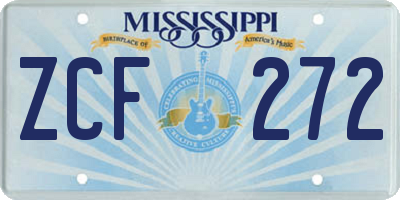 MS license plate ZCF272