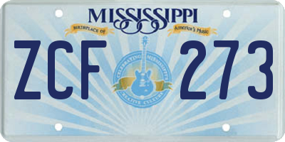 MS license plate ZCF273