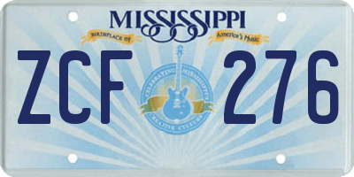 MS license plate ZCF276