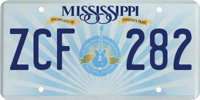 MS license plate ZCF282