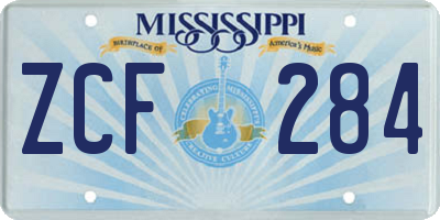 MS license plate ZCF284