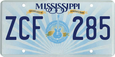 MS license plate ZCF285