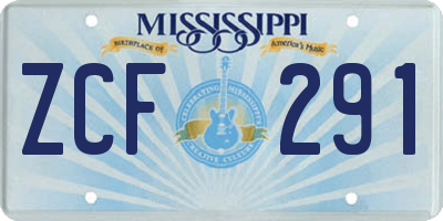 MS license plate ZCF291