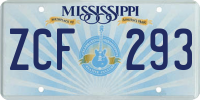 MS license plate ZCF293