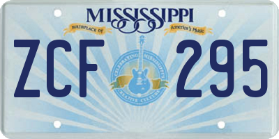 MS license plate ZCF295
