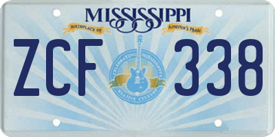 MS license plate ZCF338