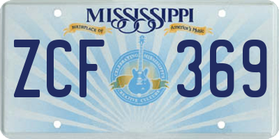 MS license plate ZCF369