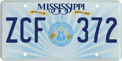 MS license plate ZCF372