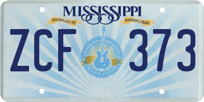 MS license plate ZCF373