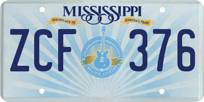 MS license plate ZCF376