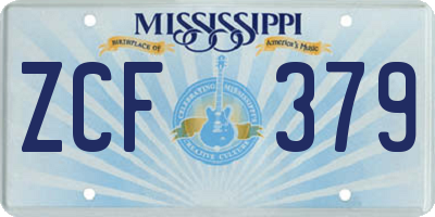 MS license plate ZCF379