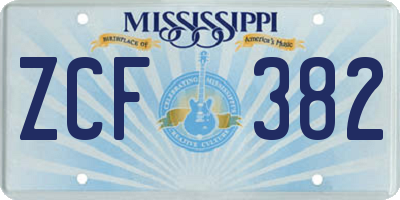MS license plate ZCF382