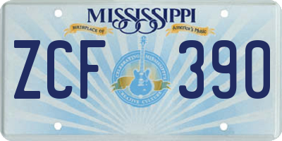 MS license plate ZCF390