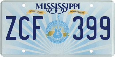 MS license plate ZCF399
