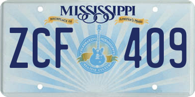 MS license plate ZCF409