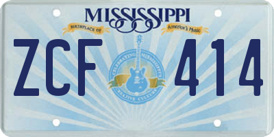 MS license plate ZCF414