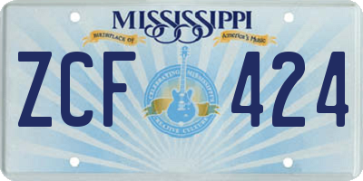 MS license plate ZCF424
