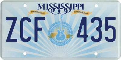 MS license plate ZCF435