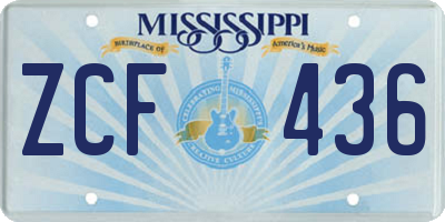 MS license plate ZCF436