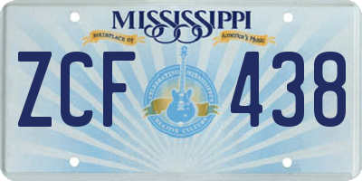 MS license plate ZCF438