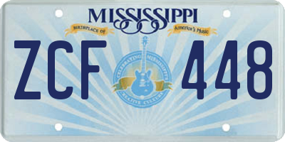 MS license plate ZCF448